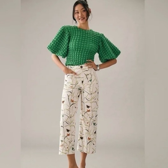 Anthropologie Green Textured Blouse - Picture 3 of 11